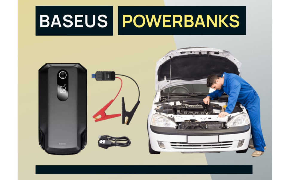 Arrancador de batería de Coche y Powerbanks Baseus